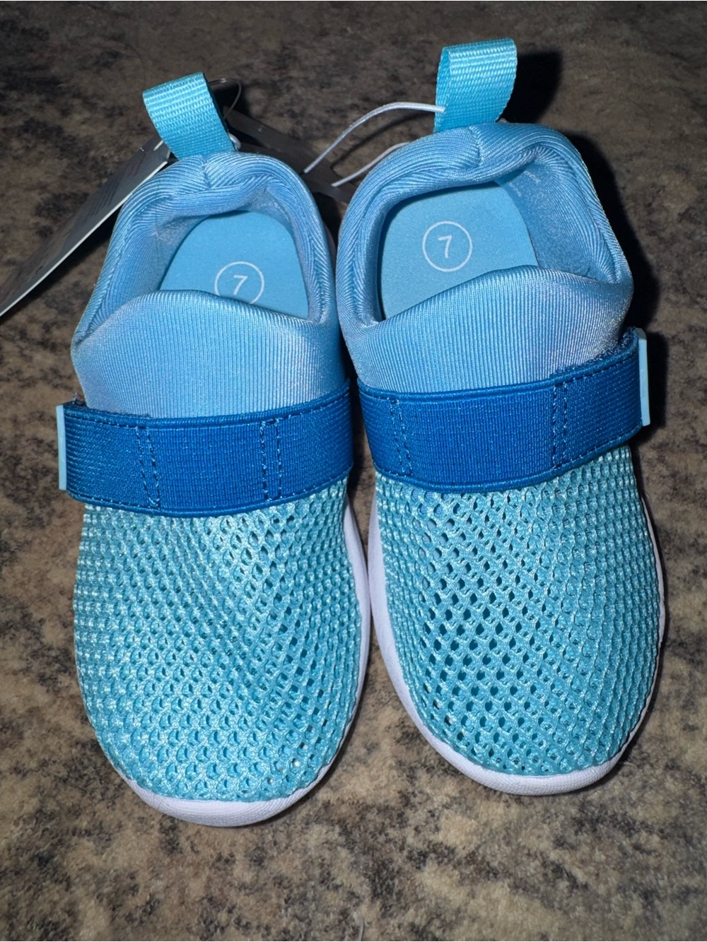 Cat & Jack Light Blue Mesh Slip-On Sneakers with Blue Strap